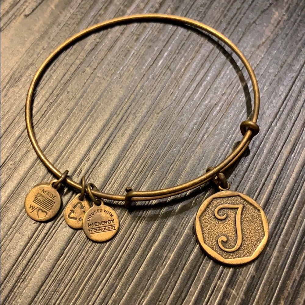Initial J Alex and Ani Charm Bangle